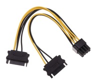 2x SATA 15 Pin až 8 Pin PCIe napájací adaptér