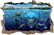 NÁLEPKY NA STENU Otvor NEMO SHARK 21 115x75 cm