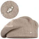 Baret Elegantná Tmavo Béžová Módna Teplá MAJKA