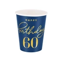 Sada 6 ks. Happy Birthday 60th birthday cups for 60th birthday
