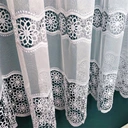 Biely guipure záves, aplikácia, 2 riadky, 280 cm * 0,5 m
