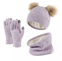 Dámsky komplet: čiapka, brmbolce, šál, zimné rukavice, zateplené