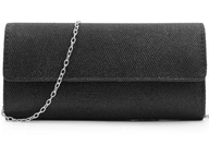 L286 Clutch taška, ČIERNA, formálna, lesklá