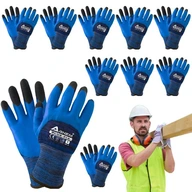 10x rukavice Latexové ochranné pracovné rukavice s pevnou bezšvovou vrstvou 9