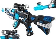 Detská puška s čierno-modrými efektmi