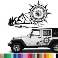 NÁLEPKA NA AUTO VETRNÁ RUŽA OFFROAD 43x68 NÁLEPKA NA AUTO VETRNÁ RUŽA OFFROAD 43x68