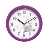 Detské hodiny JVD HP612.D2 fialové srdiečka králiky