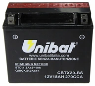 UNIBAT AGM BATÉRIA CBTX20-BS 18Ah 270A 12V L+ UNIBAT AGM BATÉRIA CBTX20-BS 18Ah 270A 12V L+
