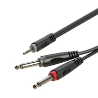 Roxtone audio kábel JACK3.5 stereo / 2x JACK6.3 mono zástrčka RAYC130L3 3m