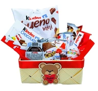 Darčekový kôš Sada sladkostí KINDER Darčeková krabička Meniny narodenín Darčekový kôš Sada sladkostí KINDER Darčeková krabička Meniny narodenín