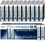 40x EVERACTIVE PRO ALKALICKÁ LR03 AAA BATÉRIA 40x EVERACTIVE PRO ALKALICKÁ LR03 AAA BATÉRIA