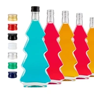 5x VIANOČNÝ STROMČEK sklenené fľaše na likérové likérové víno 500ml v tvare vianočného stromčeka 5x VIANOČNÝ STROMČEK sklenené fľaše na likérové likérové víno 500ml v tvare vianočného stromčeka