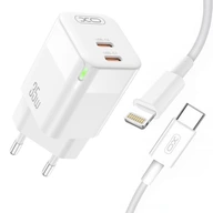 Rýchla nabíjačka pre iPhone, dvojitá USB-C 35W kocka + Lightning kábel Rýchla nabíjačka pre iPhone, dvojitá USB-C 35W kocka + Lightning kábel