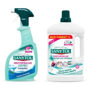 SANYTOL SPREJ DO KÚPEĽNE 500ml + TEKUTINA NA PRANIE 1L SANYTOL SPREJ DO KÚPEĽNE 500ml + TEKUTINA NA PRANIE 1L