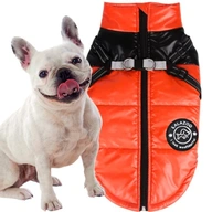 DOG CLOTHES nepremokavá bunda s HARNESS STAR zimná oranžová M DOG CLOTHES nepremokavá bunda s HARNESS STAR zimná oranžová M