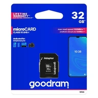 GOODRAM microSD pamäťová karta 32 GB CLASS 10 UHS I 100 MB/s s SD adaptérom