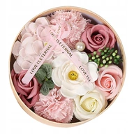 Mydlové kvetinové ruže v darčekovej krabičke na kvety