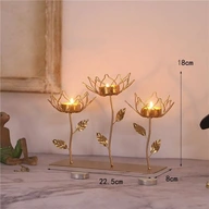 Zlatý ozdobný svietnik - tri tulipány Zlatý ozdobný svietnik - tri tulipány