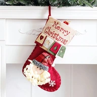 Vianočná pančucha na darčeky SANTA - veľká a príjemná na dotyk, 29x48cm