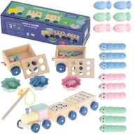 Drevený Montessori triedič, rybársky vláčik Drevený Montessori triedič, rybársky vláčik