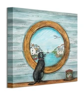 Nástenná maľba Joe Ramm Dog in the Window 30x30 cm Nástenná maľba Joe Ramm Dog in the Window 30x30 cm