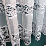 Biely guipure záves, aplikácia, 2 riadky, 280 cm * 0,5 m Biely guipure záves, aplikácia, 2 riadky, 280 cm * 0,5 m