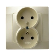 KARO Zásuvka 2x bez ecru pearl GP-2SZ/42 KARO Zásuvka 2x bez ecru pearl GP-2SZ/42