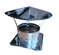 Dymový prístrešok, krb, prieduch. 100 mm so základňou 30 x 30 cm Dymový prístrešok, krb, prieduch. 100 mm so základňou 30 x 30 cm