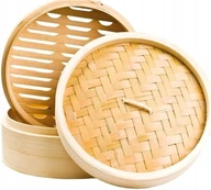 Parný hrniec Bambusový naparovač 2 úrovne okrúhly 25 cm