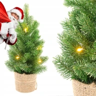 UMELÝ VIANOČNÝ STROMČEK, malý, na pracovný stôl, HUSTÝ, s LED svetielkami, 40 cm + KVETINÁČ UMELÝ VIANOČNÝ STROMČEK, malý, na pracovný stôl, HUSTÝ, s LED svetielkami, 40 cm + KVETINÁČ