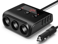 DISTRIBÚTOR 3x ZÁSUVKY ZAPAĽOVAČA CIGARET 12-24V 4x USB DISTRIBÚTOR 3x ZÁSUVKY ZAPAĽOVAČA CIGARET 12-24V 4x USB