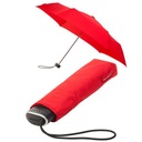 Plochý, klasický, veľmi ľahký dáždnik, červený