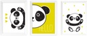 PANDA sada 3 obrazov plagátov A4 + RÁM!