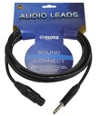 KLOTZ Mikrofónny kábel XLR samica / JACK 6,3mm 3m