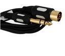 Kábel DIN zástrčka 5pin 5p - Jack 6.3 ST 1.5m zlatý (2609