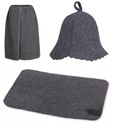 SÚPRAVA SAUNY PRE ŽENY, ŠEDÁ - KILT ČIAPKA, KOBEREC