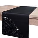 dekoračný behúň na stôl KRYSTAL 40x140, nešpinivý čierny pruh