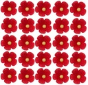 MINI RED SUGAR CAKE FLOWERS - 50 KS