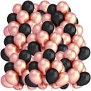 Balóny ROSE GOLD BLACK 100 KS Rose Gold Prom Karneval Svadobné Héliové