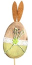 Na šilte HARE, zelené 6 cm drevené vajíčko, dekor