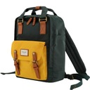 Himawari HM188L mestský outdoorový školský batoh na notebook 13.3 14.1 zeleno-žltý