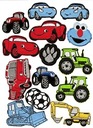 Sada letných záplat buldozéra auto guľa traktor trailové záplaty termo záplaty