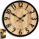 Dubové nástenné hodiny BERLIN drevené, 33 cm, tiché