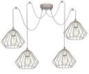 Lustrové závesné stropné svietidlo SPIDER DRUCIAK WIRE 4 GREY lampy lustre