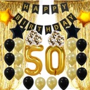 BALÓNKY set čísla 50 ROKOV konfety BLACK GOLD