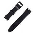 Silikónový remienok pre SWATCH 17mm čierny silikón P507