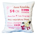 Obliečka na vankúšik s potlačou krstiny JEDEN ROK