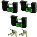 KABRO Visiaci zámok proti vlámaniu C3 x3 1-KEY SYSTEM sada pre jeden kľúč