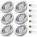 SET 6x svietidlo Halogen CHROME + ziarovka. LED GU10 7W