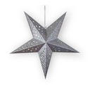Závesná dekorácia SILVER 3D STAR, 90 cm